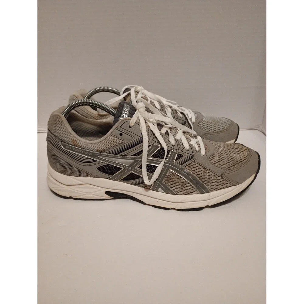 Asics Gel Contend 3 Mens Size 9.5  Silver Gray Retro Running Shoe Sneaker T5F4N